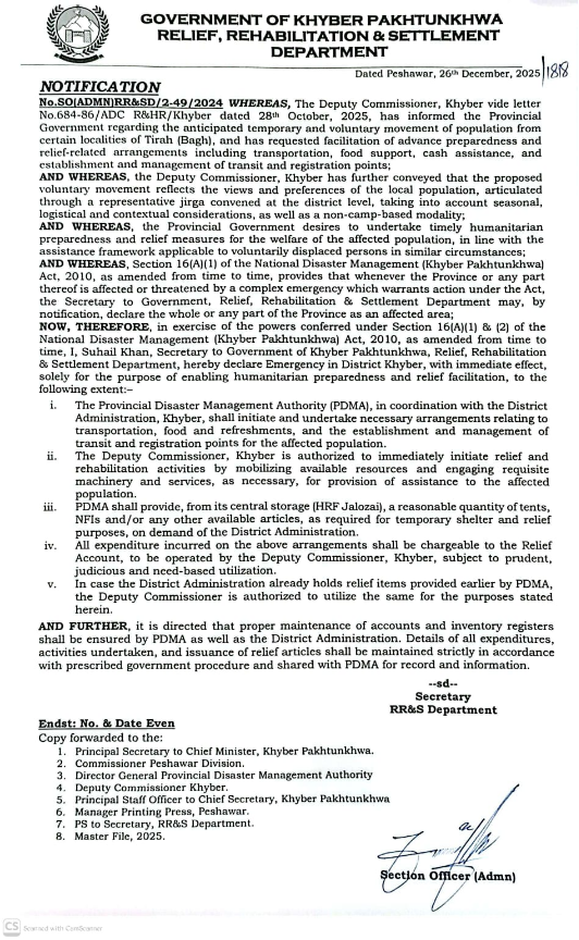 Tirah Valley Displacement: Truth, Responsibility, and the Failure of KP Governance Tirah Valley Displacement: Truth, Responsibility, and the Failure of KP Governance