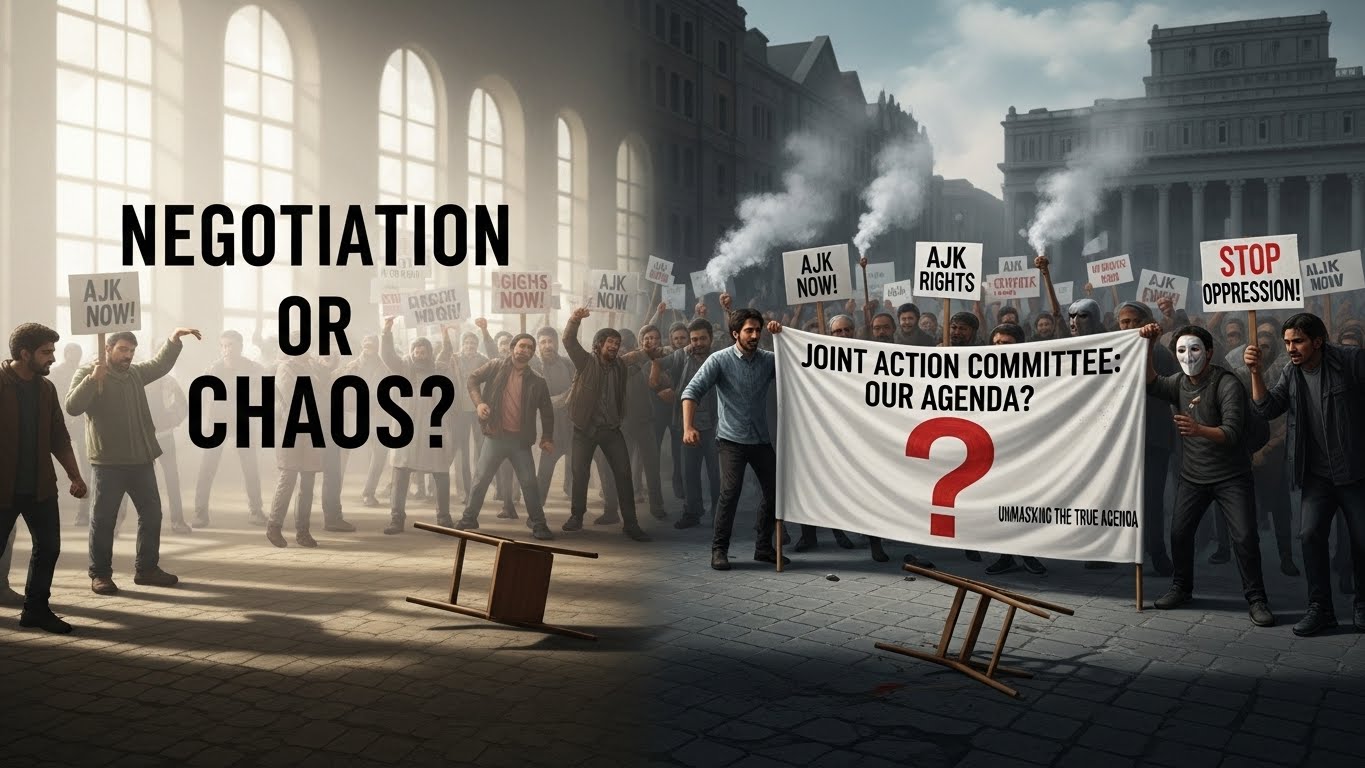Negotiation or Chaos? Unmasking the True Agenda of the Joint Action Committee in Azad Jammu & Kashmir Negotiation or Chaos? Unmasking the True Agenda of the Joint Action Committee in Azad Jammu & Kashmir