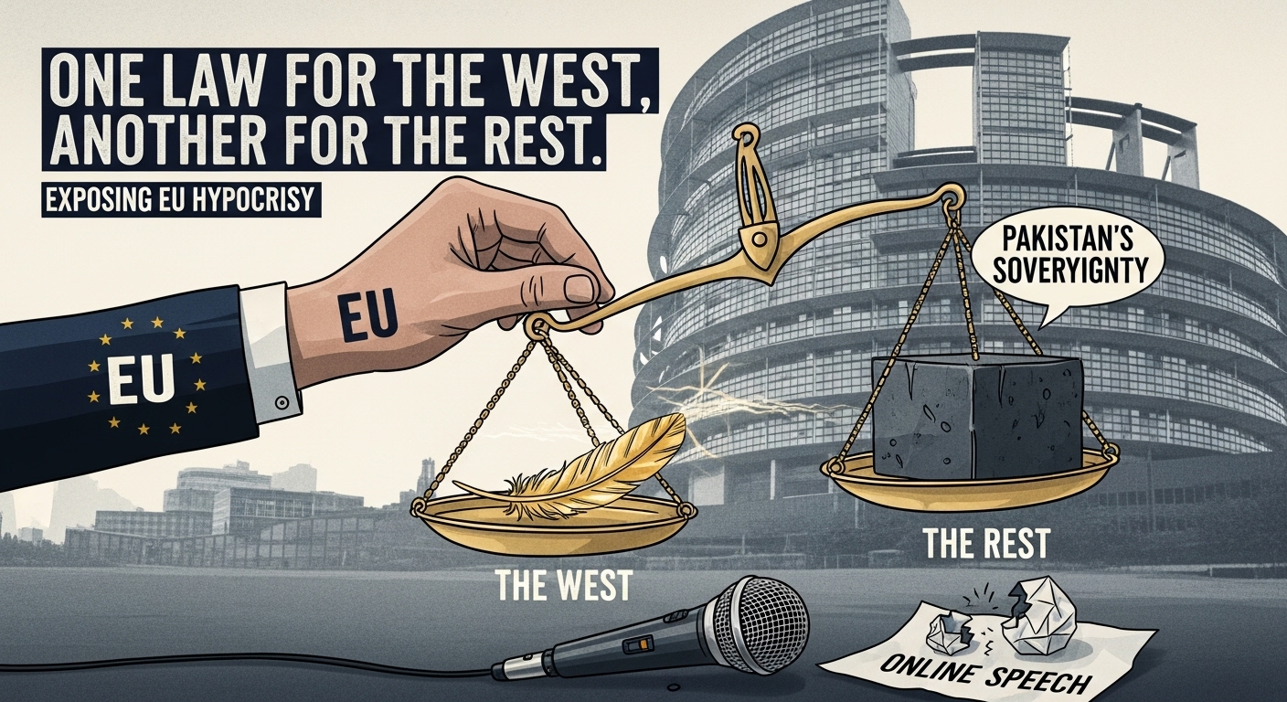 One Law for the West, Another for the Rest. Exposing EU Hypocrisy on Online Speech and Pakistan’s Sovereignty One Law for the West, Another for the Rest. Exposing EU Hypocrisy on Online Speech and Pakistan’s Sovereignty