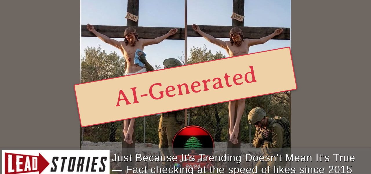 Fact Check: Viral Images of IDF Soldier Repairing Crucifixion Statue Are AI-Generated Fakes Fact Check: Viral Images of IDF Soldier Repairing Crucifixion Statue Are AI-Generated Fakes