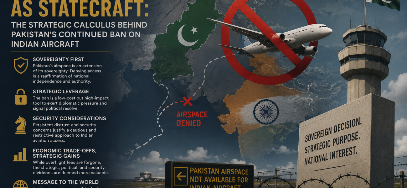 Airspace as Statecraft: The Strategic Calculus Behind Pakistan’s Continued Ban on Indian Aircraft Airspace as Statecraft: The Strategic Calculus Behind Pakistan’s Continued Ban on Indian Aircraft