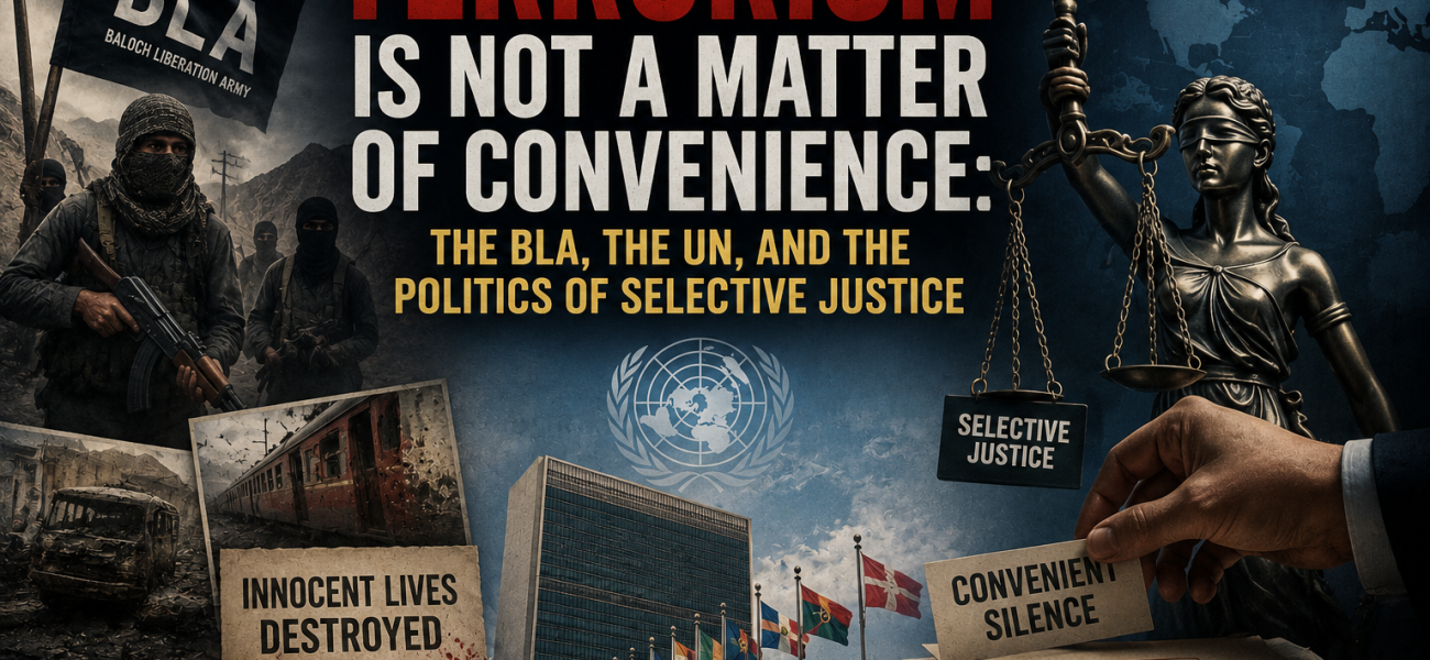 Terrorism Is Not a Matter of Convenience: The BLA, the UN, and the Politics of Selective Justice Terrorism Is Not a Matter of Convenience: The BLA, the UN, and the Politics of Selective Justice