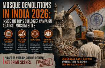 Mosque Demolitions in India 2026: Inside the BJP’s Bulldozer Campaign Against Muslim Sites Mosque Demolitions in India 2026: Inside the BJP’s Bulldozer Campaign Against Muslim Sites