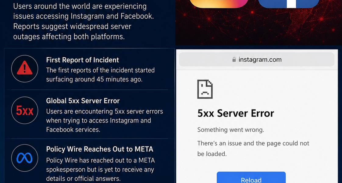Meta platforms hit by reported disruption affecting Instagram and Facebook