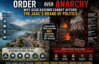 Order Over Anarchy: Why Azad Kashmir Cannot Afford the JAAC’s Brand of Politics Order Over Anarchy: Why Azad Kashmir Cannot Afford the JAAC’s Brand of Politics
