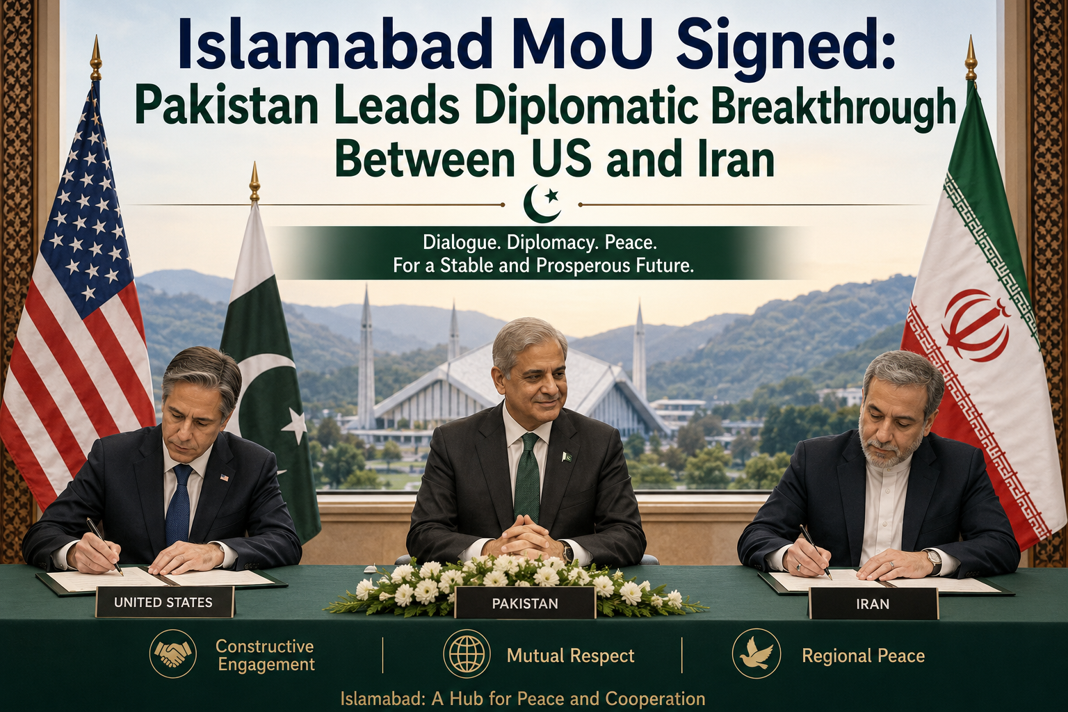 Islamabad MoU Signed: Pakistan Leads Diplomatic Breakthrough Between US and Iran Islamabad MoU Signed: Pakistan Leads Diplomatic Breakthrough Between US and Iran