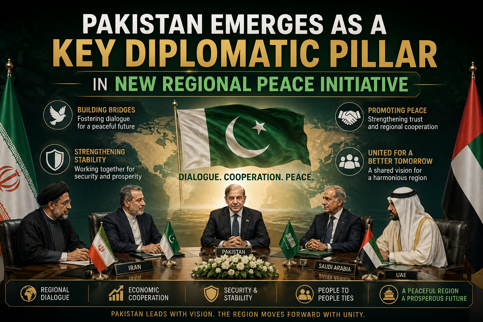Pakistan Emerges as a Key Diplomatic Pillar in New Regional Peace Initiative Pakistan Emerges as a Key Diplomatic Pillar in New Regional Peace Initiative