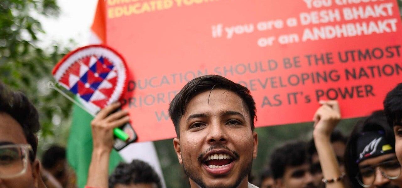 Indian Police Use Force Against Protesters Marching Over Exam Irregularities Indian Police Use Force Against Protesters Marching Over Exam Irregularities