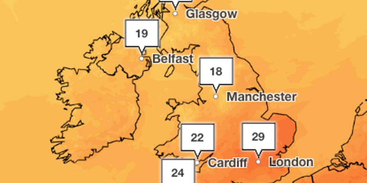 Weekend Weather Forecast: UK to Experience 29C Heat and Widespread Showers Weekend Weather Forecast: UK to Experience 29C Heat and Widespread Showers