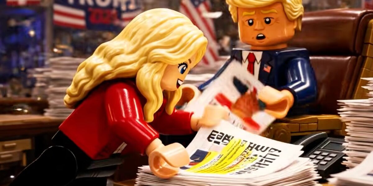 Former President Trump and Aide Natalie Harp Featured in AI-Generated LEGO Parody Video Former President Trump and Aide Natalie Harp Featured in AI-Generated LEGO Parody Video
