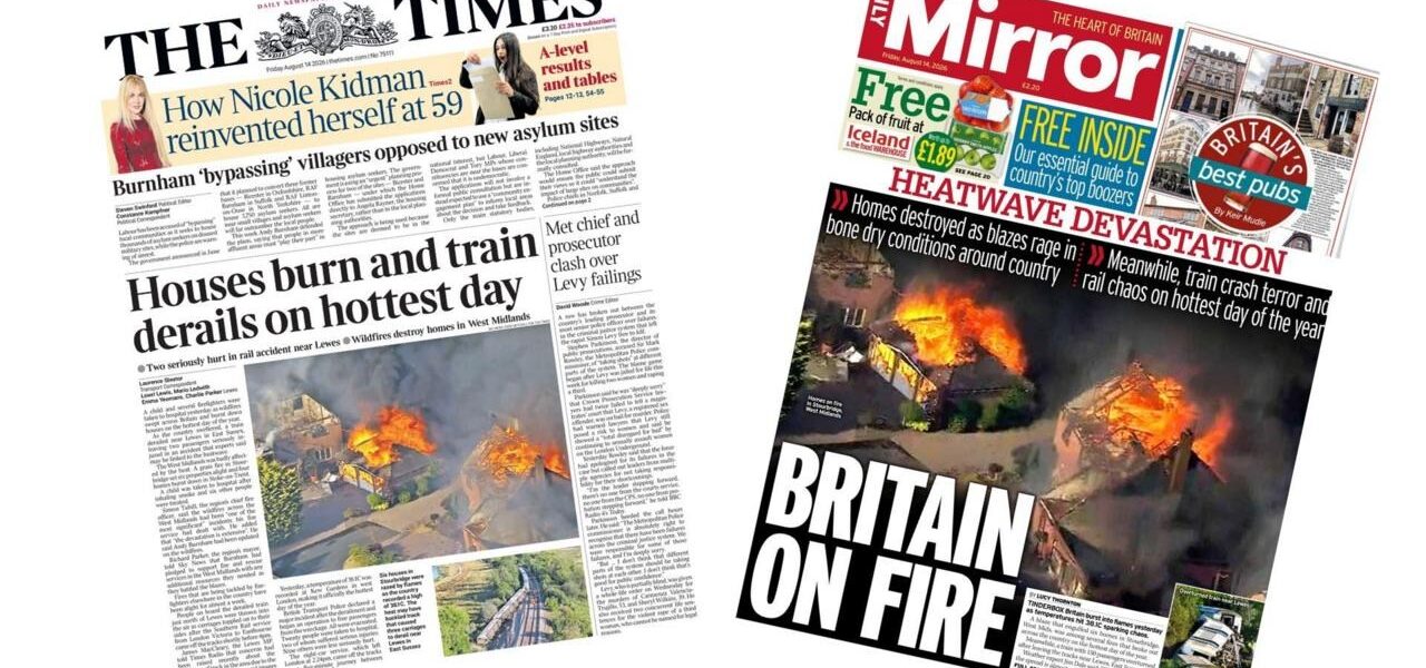 UK Heatwave: Fires and Train Derailment Mark Hottest Day UK Heatwave: Fires and Train Derailment Mark Hottest Day
