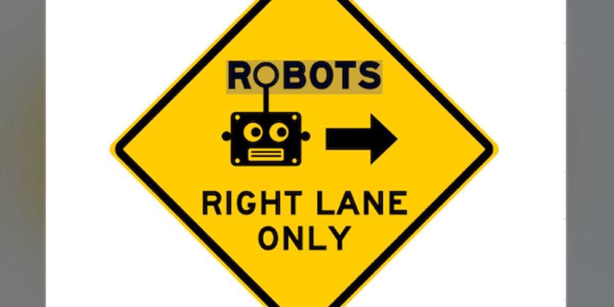 ‘Robots Right Lane Only’ Road Sign Puzzles Local Community