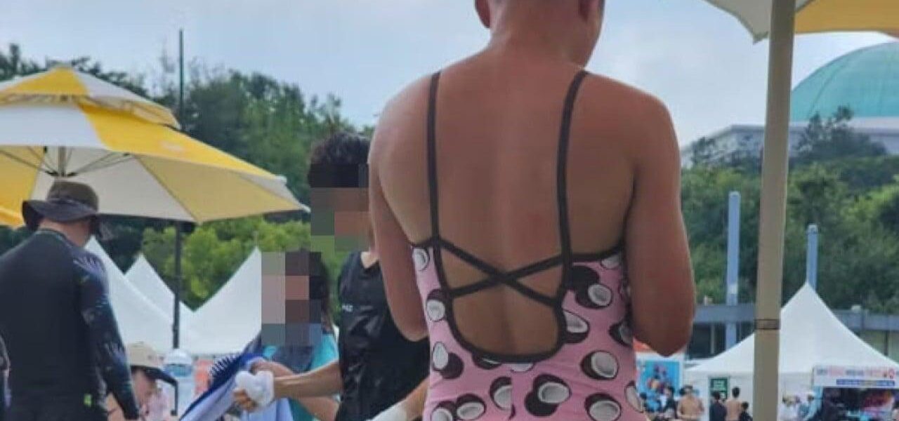 South Korean Man in Pink Swimsuit Sparks Online Debate Amid Heatwave