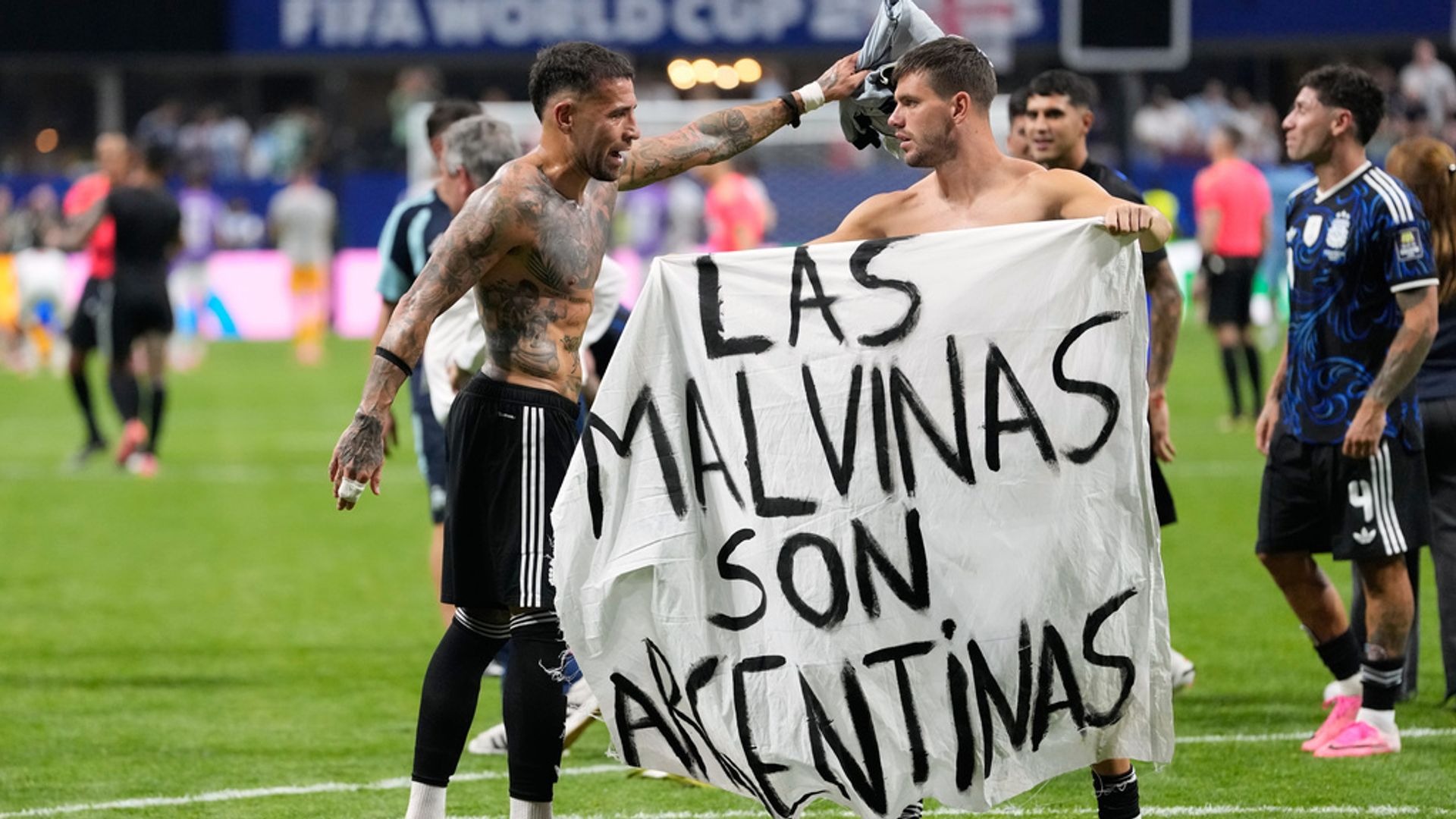 FIFA Sanctions Argentine Players, AFA Fined Over Falklands Banner Incident FIFA Sanctions Argentine Players, AFA Fined Over Falklands Banner Incident