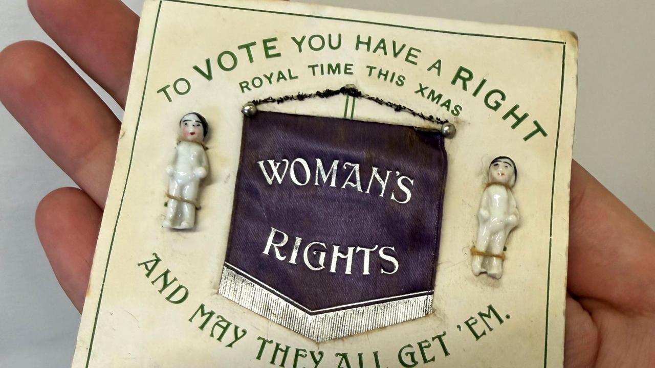 Rare 1910 Suffragette Christmas Card Uncovered at Mold Roadshow Rare 1910 Suffragette Christmas Card Uncovered at Mold Roadshow