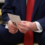 Trump Uses Cheat Card at White House Event, Drawing Comparisons to Biden Criticism Trump Uses Cheat Card at White House Event, Drawing Comparisons to Biden Criticism