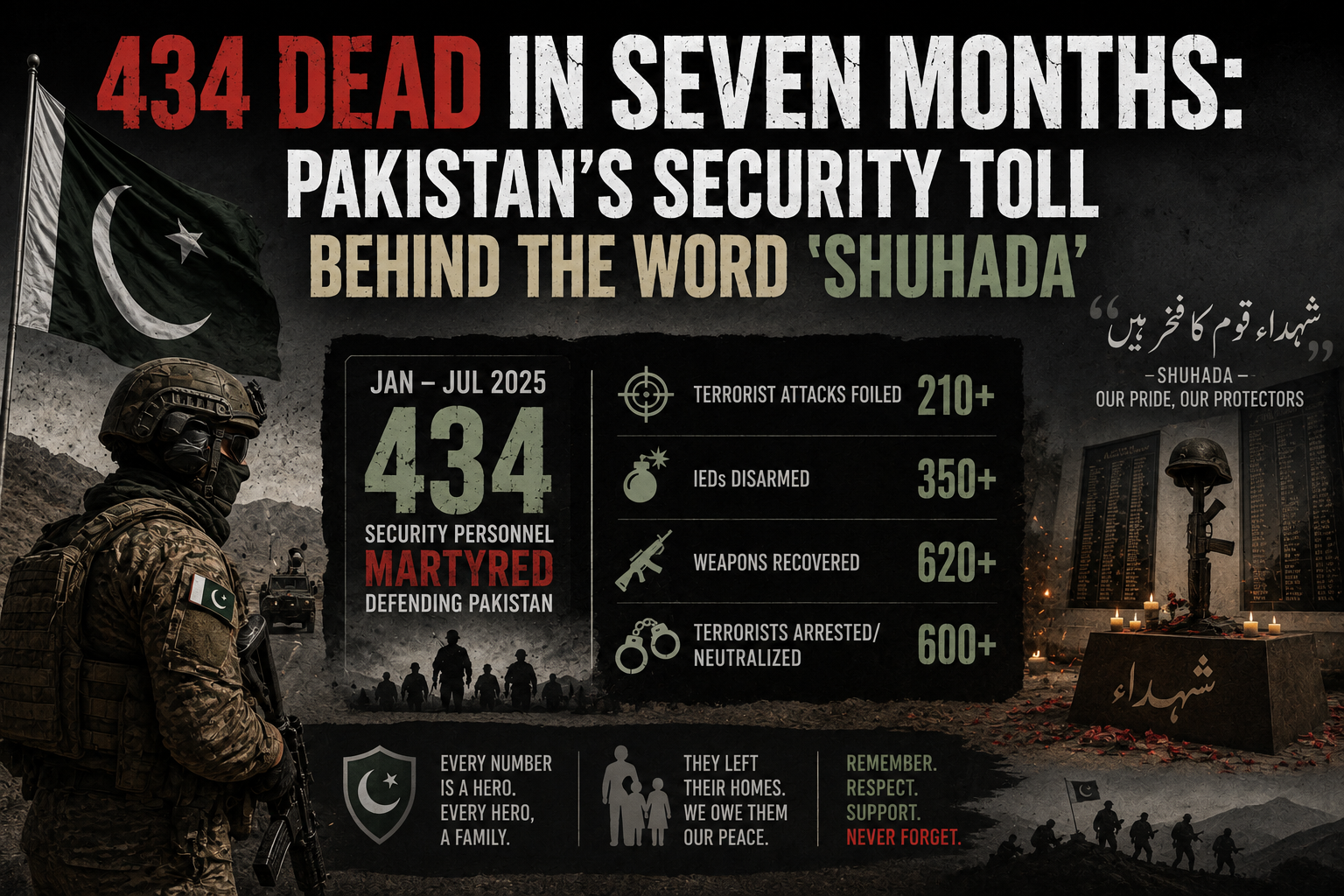 434 Dead in Seven Months: Pakistan’s Security Toll Behind the Word ‘Shuhada’ 434 Dead in Seven Months: Pakistan’s Security Toll Behind the Word ‘Shuhada’
