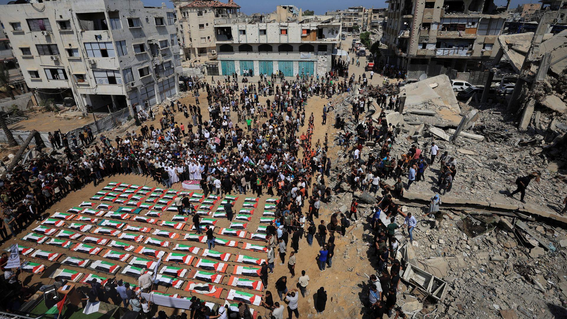 Gaza City Holds Funeral for 112 Victims Buried Under Rubble for Nearly Three Years Gaza City Holds Funeral for 112 Victims Buried Under Rubble for Nearly Three Years