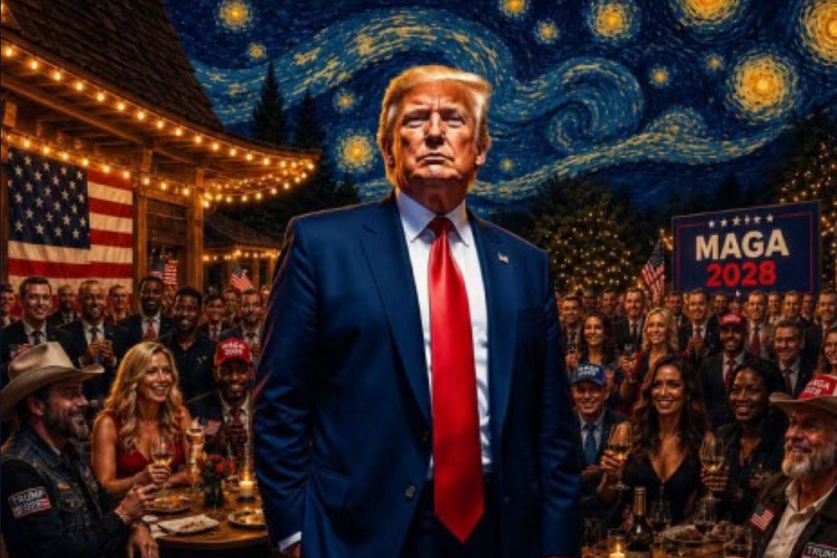 Trump Shares Van Gogh-Inspired Meme on Truth Social