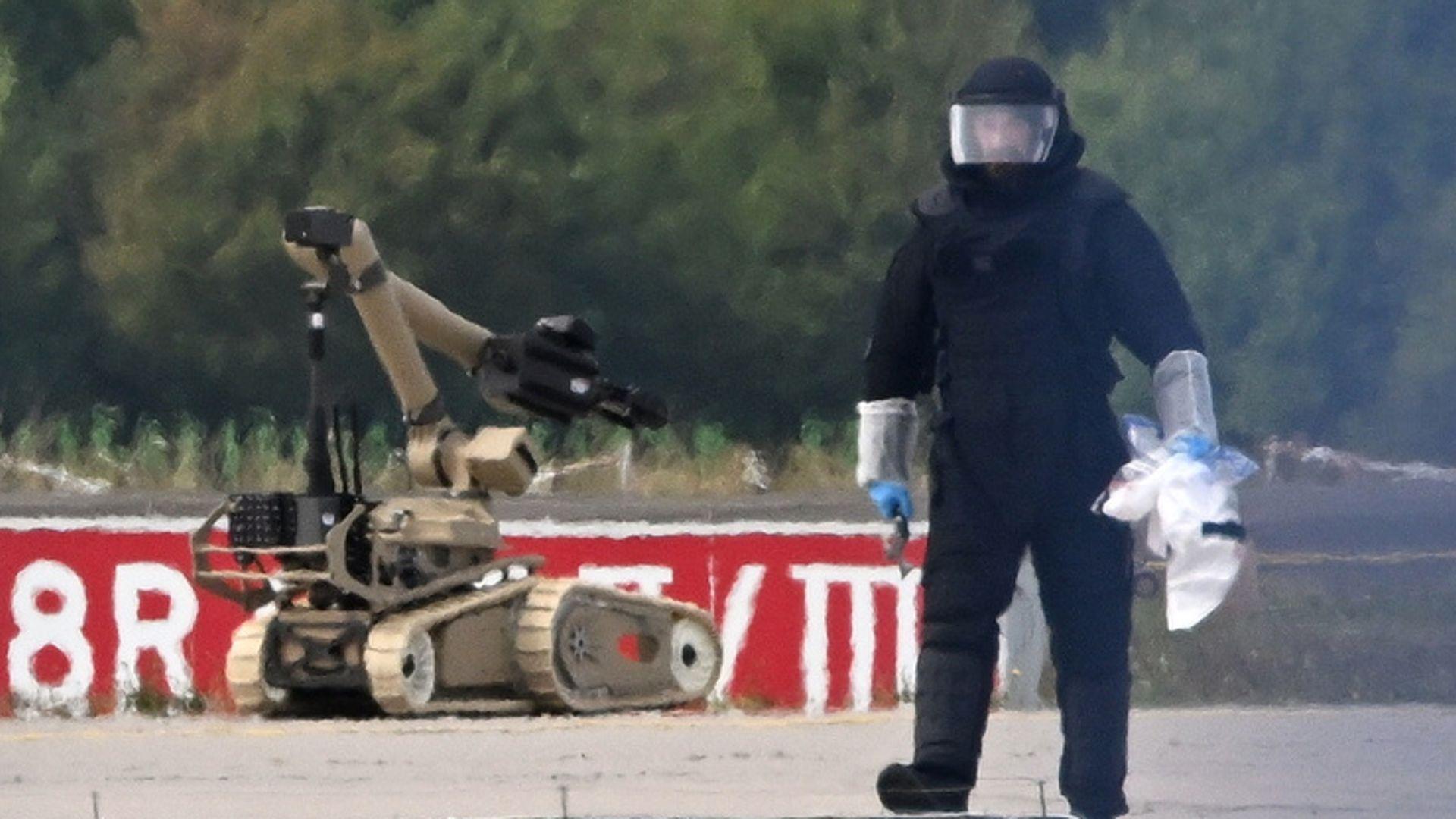 Bomb Experts Neutralize Explosive Drone at German Airport Bomb Experts Neutralize Explosive Drone at German Airport