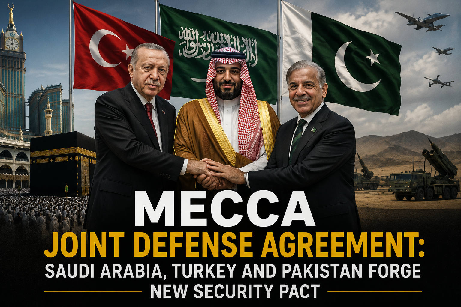 Mecca Joint Defense Agreement: Saudi Arabia, Turkey and Pakistan Forge New Security Pact Mecca Joint Defense Agreement: Saudi Arabia, Turkey and Pakistan Forge New Security Pact