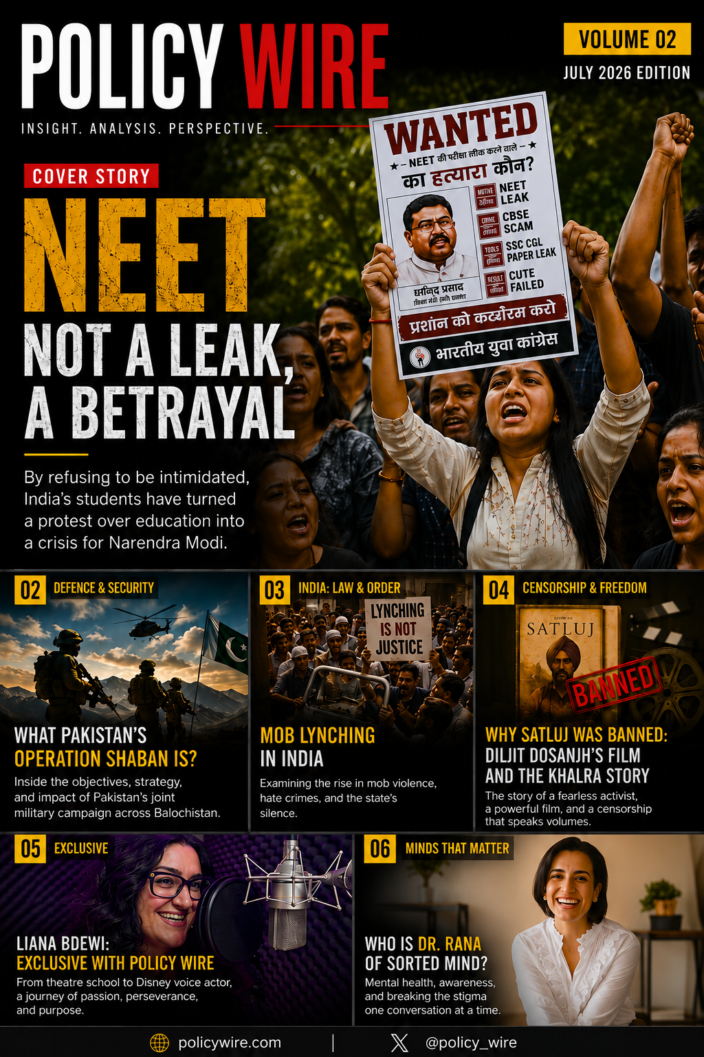 Policy Wire July 2026 Magazine: NEET Scandal, Operation Shaban, & more Policy Wire July 2026 Magazine: NEET Scandal, Operation Shaban, & more