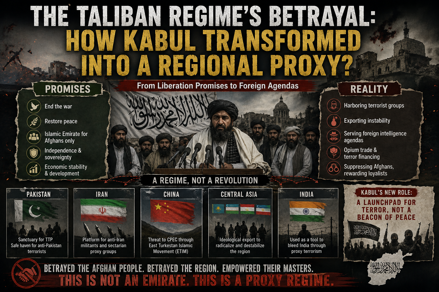 The Taliban Regime’s Betrayal: How Kabul Transformed into a Regional Proxy? The Taliban Regime’s Betrayal: How Kabul Transformed into a Regional Proxy?