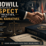 Goodwill Is Measured by Respect for Treaties, Not by Political Narratives Goodwill Is Measured by Respect for Treaties, Not by Political Narratives