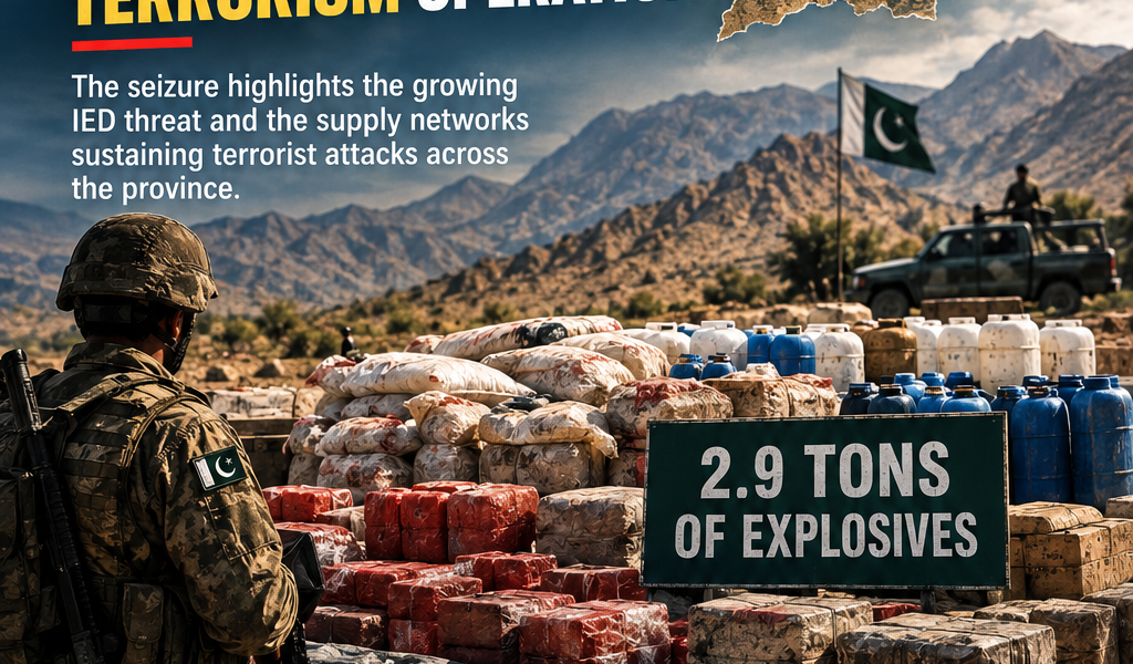 Pakistan Seizes 2.9 Tons of Explosives in Balochistan Operations
