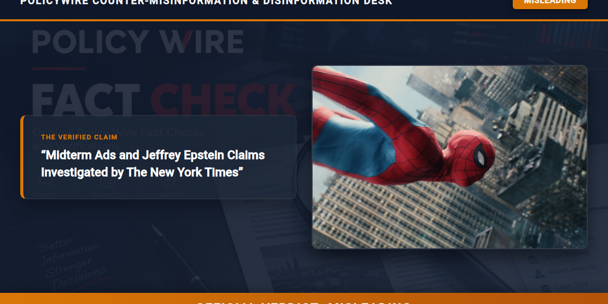 POLICY WIRE FACT CHECK: Midterm Ads and Jeffrey Epstein Claims Investigated by The New York Times POLICY WIRE FACT CHECK: Midterm Ads and Jeffrey Epstein Claims Investigated by The New York Times