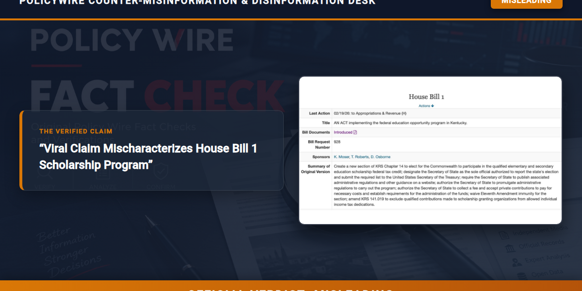 POLICY WIRE FACT CHECK: Viral Claim Mischaracterizes House Bill 1 Scholarship Program