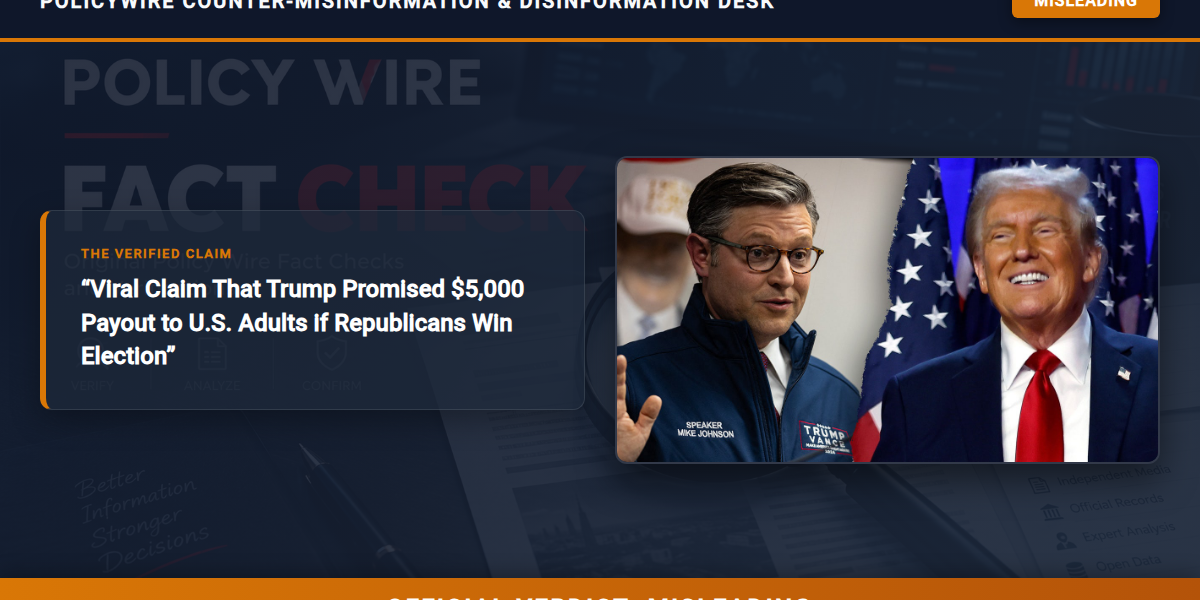 POLICY WIRE FACT CHECK: Viral Claim That Trump Promised ,000 Payout to U.S. Adults if Republicans Win Election