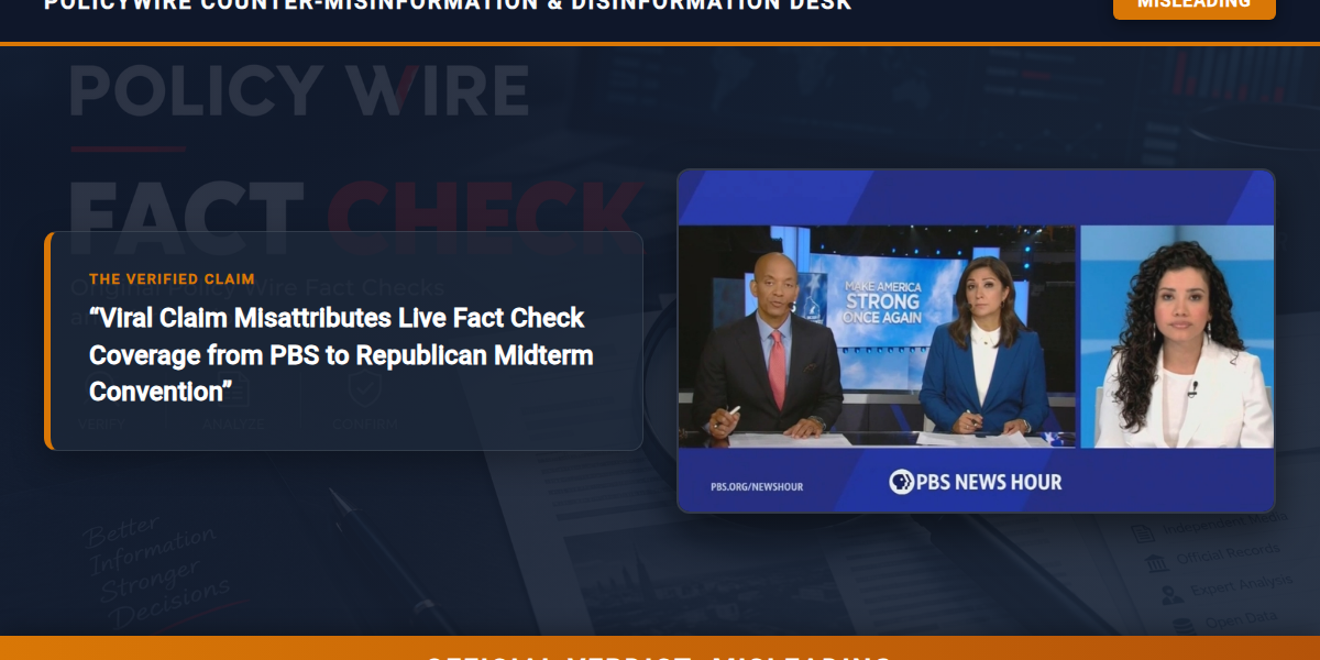 POLICY WIRE FACT CHECK: Viral Claim Misattributes Live Fact Check Coverage from PBS to Republican Midterm Convention POLICY WIRE FACT CHECK: Viral Claim Misattributes Live Fact Check Coverage from PBS to Republican Midterm Convention