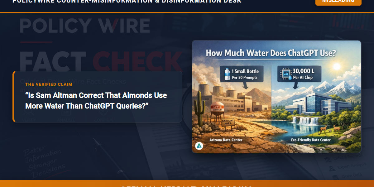 POLICY WIRE FACT CHECK: Is Sam Altman Correct That Almonds Use More Water Than ChatGPT Queries?