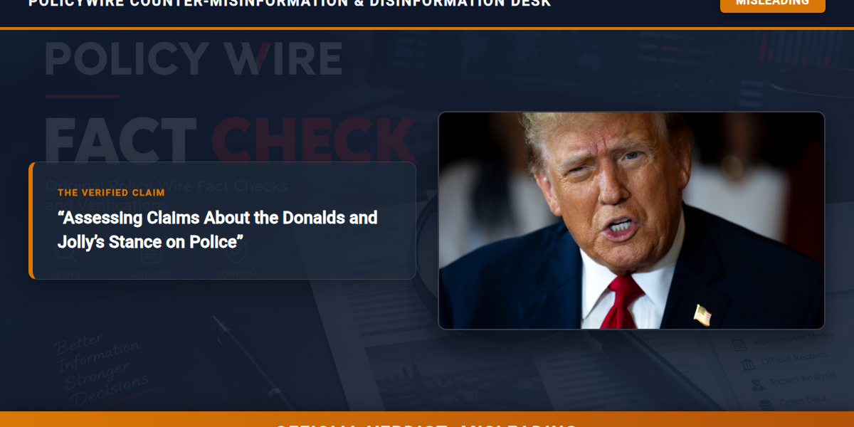 POLICY WIRE FACT CHECK: Assessing Claims About the Donalds and Jolly’s Stance on Police POLICY WIRE FACT CHECK: Assessing Claims About the Donalds and Jolly’s Stance on Police