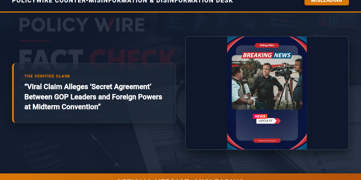 POLICY WIRE FACT CHECK: Viral Claim Alleges ‘Secret Agreement’ Between GOP Leaders and Foreign Powers at Midterm Convention