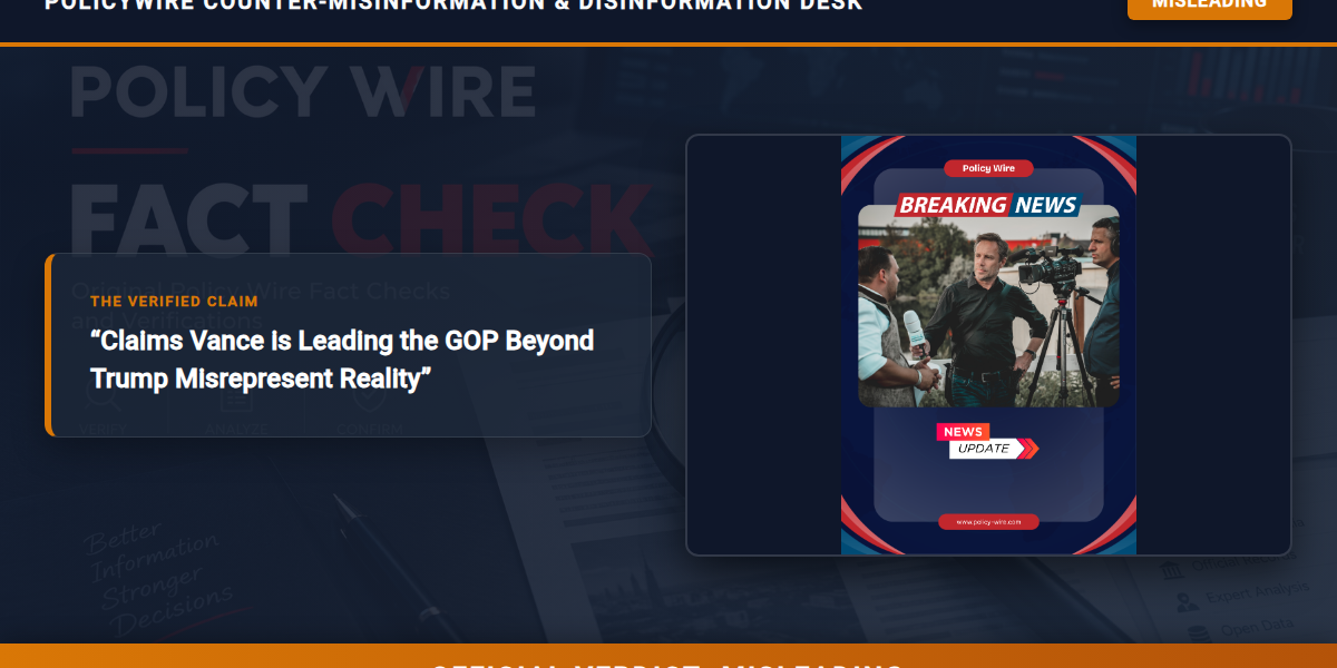 POLICY WIRE FACT CHECK: Claims Vance is Leading the GOP Beyond Trump Misrepresent Reality