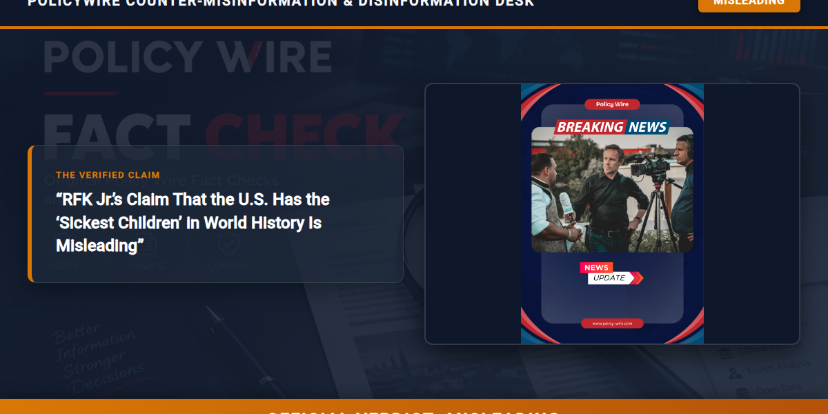 POLICY WIRE FACT CHECK: RFK Jr.’s Claim That the U.S. Has the ‘Sickest Children’ in World History Is Misleading POLICY WIRE FACT CHECK: RFK Jr.’s Claim That the U.S. Has the ‘Sickest Children’ in World History Is Misleading