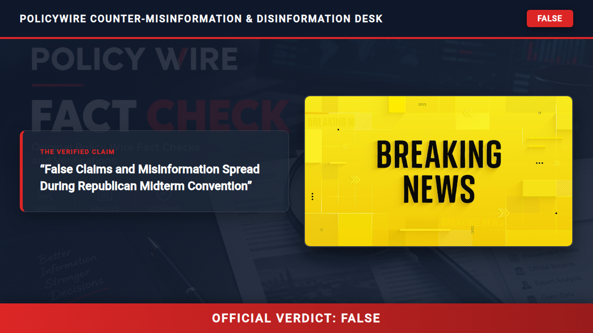 POLICY WIRE FACT CHECK: False Claims and Misinformation Spread During Republican Midterm Convention Fact Check Card