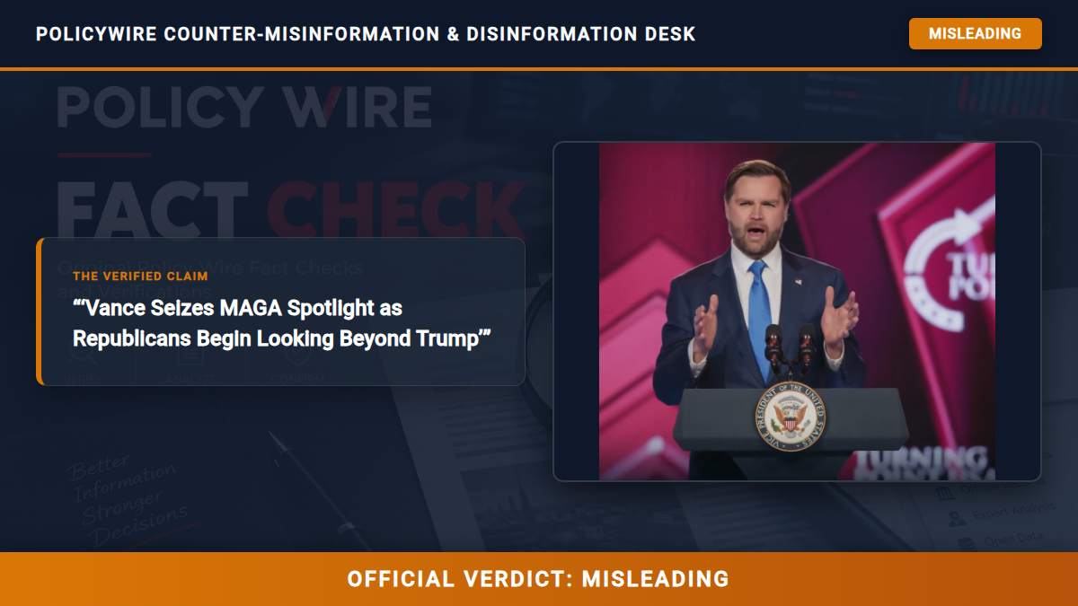 POLICY WIRE FACT CHECK: ‘Vance Seizes MAGA Spotlight as Republicans Begin Looking Beyond Trump’ Fact Check Card