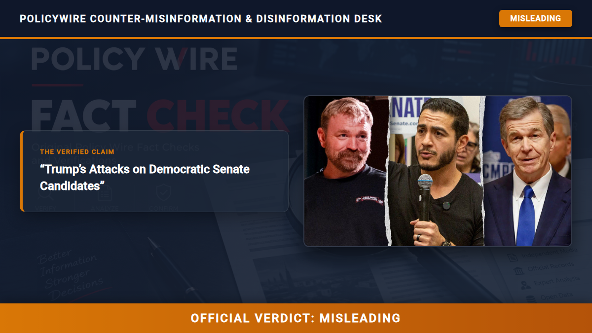 POLICY WIRE FACT CHECK: Trump’s Attacks on Democratic Senate Candidates Fact Check Card