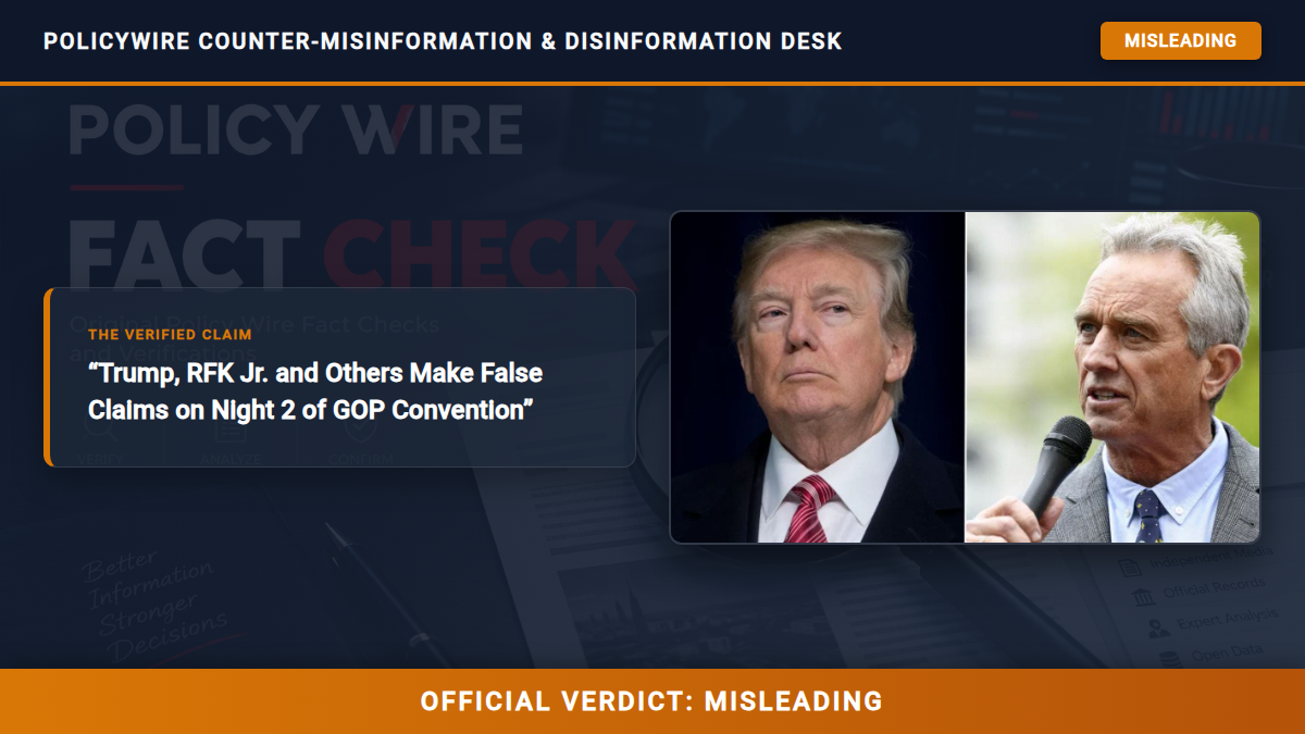 POLICY WIRE FACT CHECK: Trump, RFK Jr. and Others Make False Claims on Night 2 of GOP Convention Fact Check Card