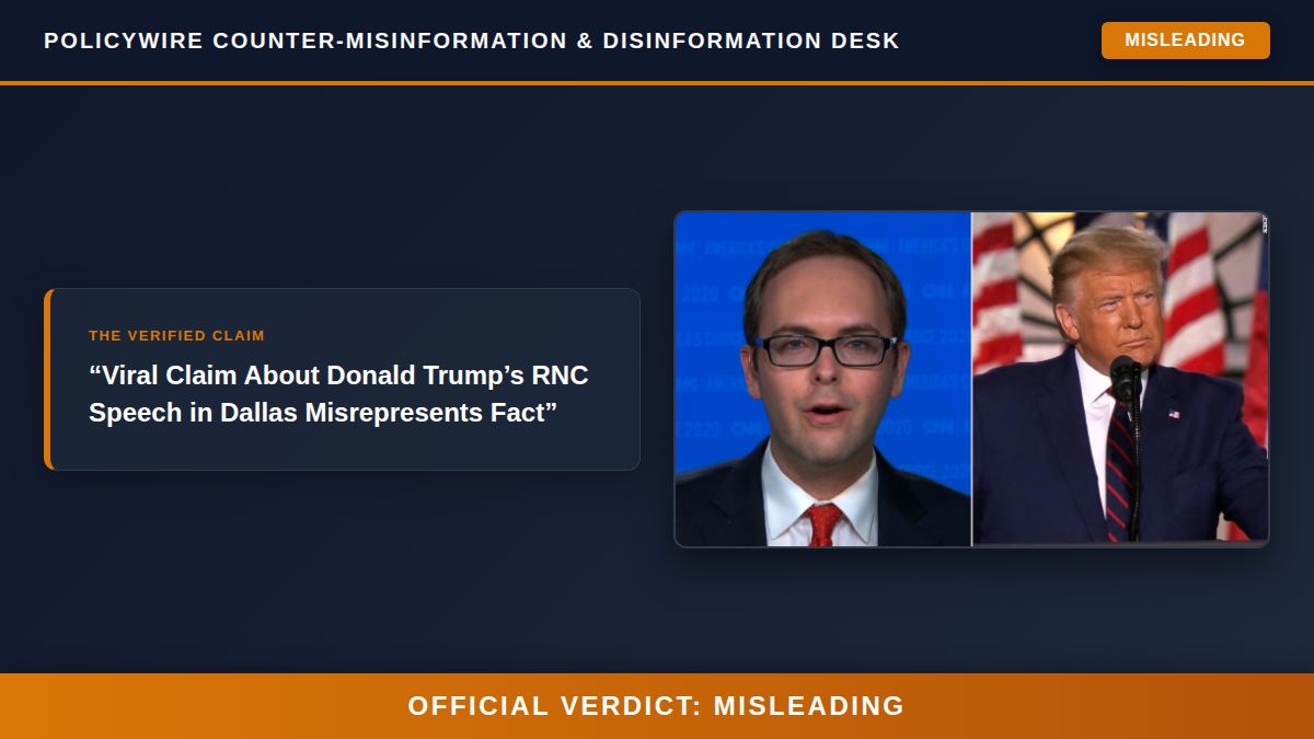 Viral Claim About Donald Trump’s RNC Speech in Dallas Misrepresents Fact Fact Check Card