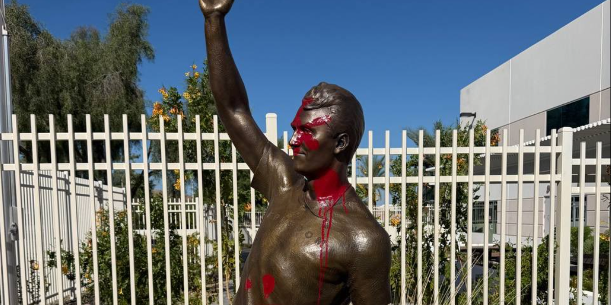 Charlie Kirk Statue Vandalized Outside Turning Point USA HQ After Unveiling Charlie Kirk Statue Vandalized Outside Turning Point USA HQ After Unveiling