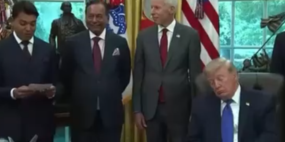 Trump Mocked for ‘Sleepy Joe’ Jab After Appearing to Nod Off During Steel Plant Announcement Trump Mocked for ‘Sleepy Joe’ Jab After Appearing to Nod Off During Steel Plant Announcement