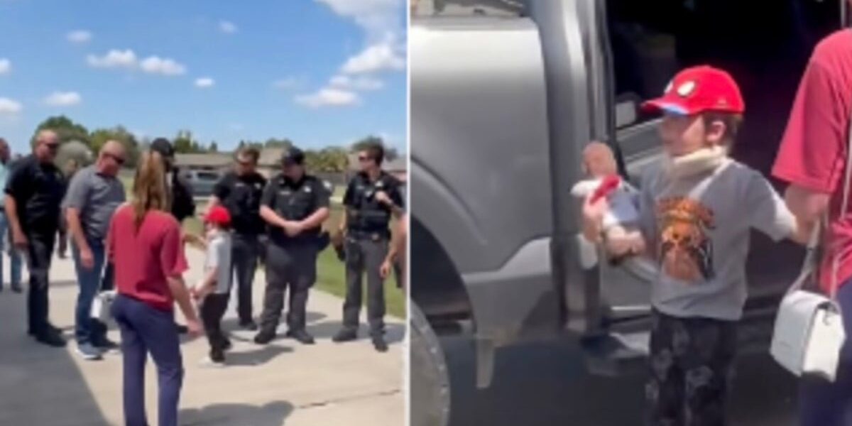 Boy Survives Stabbing That Killed Four Returns Home with Police Escort Boy Survives Stabbing That Killed Four Returns Home with Police Escort
