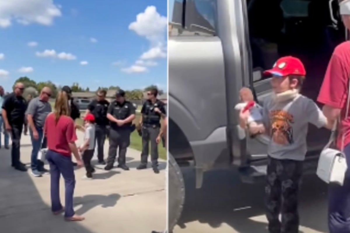 Boy Survives Stabbing That Killed Four Returns Home with Police Escort
