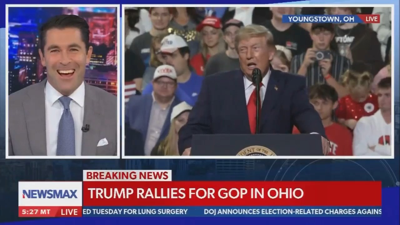 Newsmax Abruptly Cuts Live Feed of Trump Ohio Rally After Candid Remarks Newsmax Abruptly Cuts Live Feed of Trump Ohio Rally After Candid Remarks