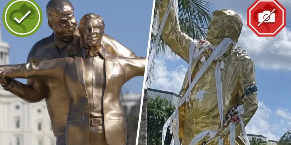 POLICY WIRE FACT CHECK: Uncovering the truth behind 16 Trump statue and sculpture claims