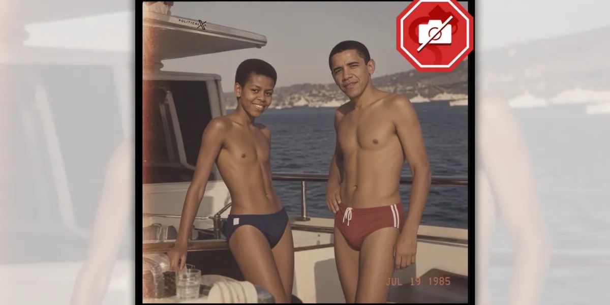 POLICY WIRE FACT CHECK: AI-Generated Image of Barack and Michelle Obama on Boat is a Deliberate Disinformation Fabrication POLICY WIRE FACT CHECK: AI-Generated Image of Barack and Michelle Obama on Boat is a Deliberate Disinformation Fabrication